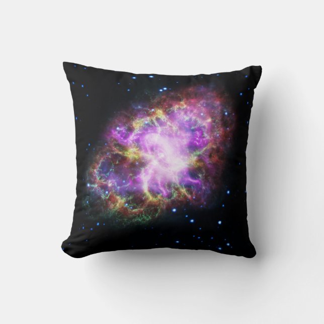 Crab Nebula Supernova Remnant Hubble Composite Throw Pillow (Front)