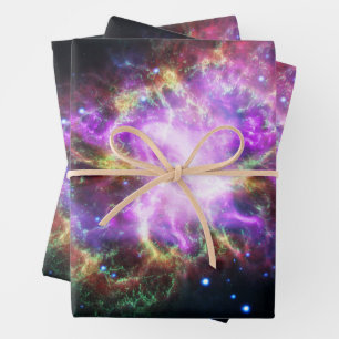 Crab Nebula Supernova Remnant Hubble Composite Wrapping Paper Sheets