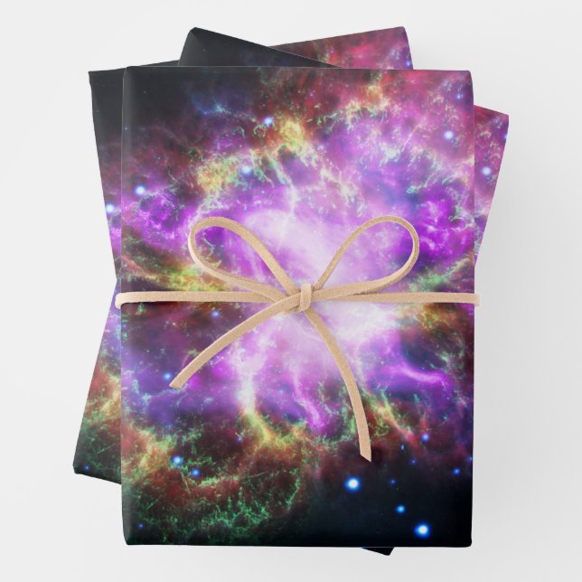 Crab Nebula Supernova Remnant Hubble Composite Wrapping Paper Sheets (In situ)