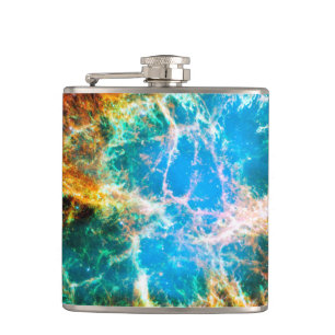 Crab Nebula Supernova Remnant Hubble Space Photo Hip Flask