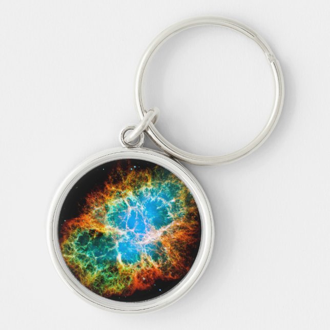 Crab Nebula Supernova Remnant Hubble Space Photo Keychain (Front)