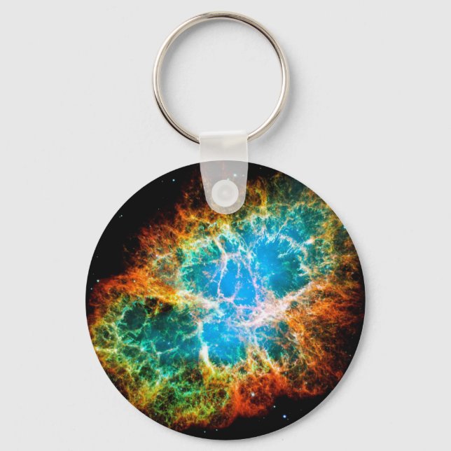 Crab Nebula Supernova Remnant Hubble Space Photo Keychain (Front)