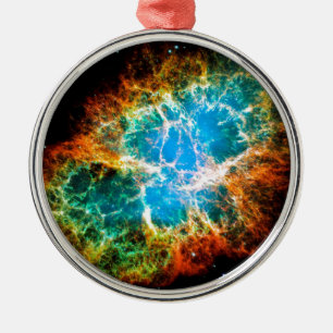 Crab Nebula Supernova Remnant Hubble Space Photo Metal Ornament