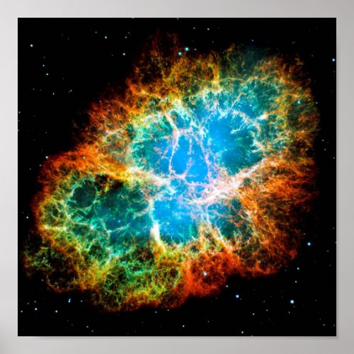 Crab Nebula Supernova Remnant Hubble Space Photo Poster