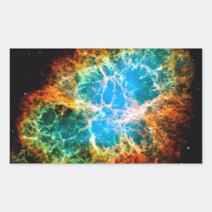 Crab Nebula Supernova Remnant Hubble Space Photo Rectangular Sticker
