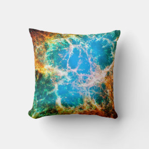 Crab Nebula Supernova Remnant Hubble Space Photo Throw Pillow