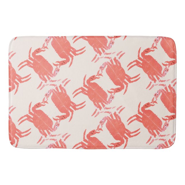 Crab Ocean Beach Sea Creature Pattern   Bath Mat (Front)