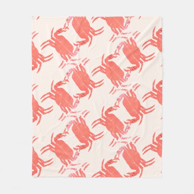 Crab Ocean Beach Sea Creature Pattern     Fleece Blanket (Front)
