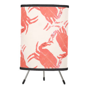 Crab Ocean Beach Sea Creature Pattern Tripod Lamp
