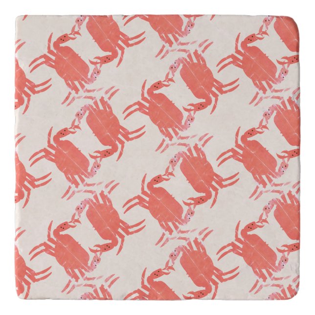 Crab Ocean Beach Sea Creature Pattern Trivet (Front)