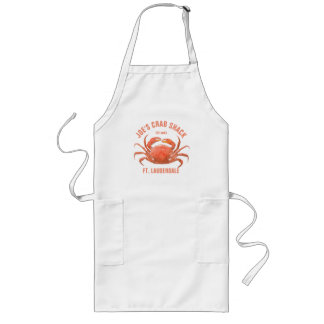 Crab Orange Watercolors Hand Illustration Long Apron
