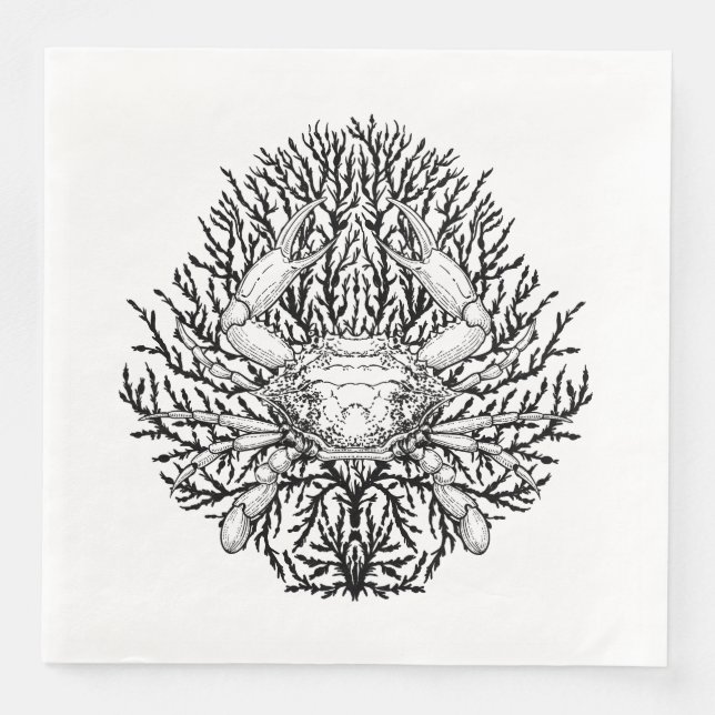Crab Paper Dinner Napkins (Front)