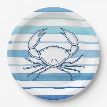Crab Paper Plates by Zazzlemm_Cards at Zazzle