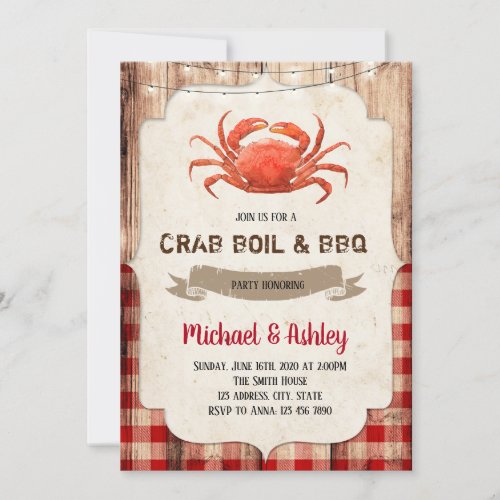 Crab party invitation
