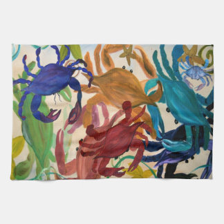 Crab party kitchen towels