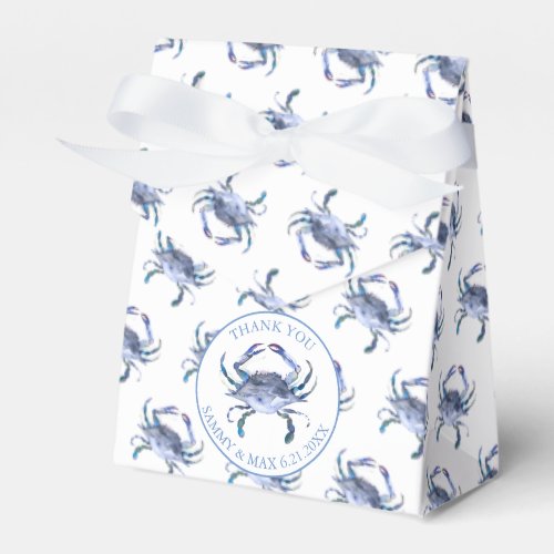 Crab Party Supplies Blue Watercolor Favor Boxes