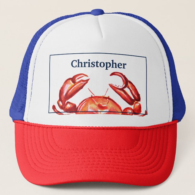 Crab Personalized Trucker Hat (Front)