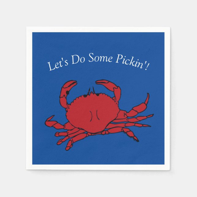 Crab Picking Seafood Boil Party Summer Beach Fun Napkins (Front)