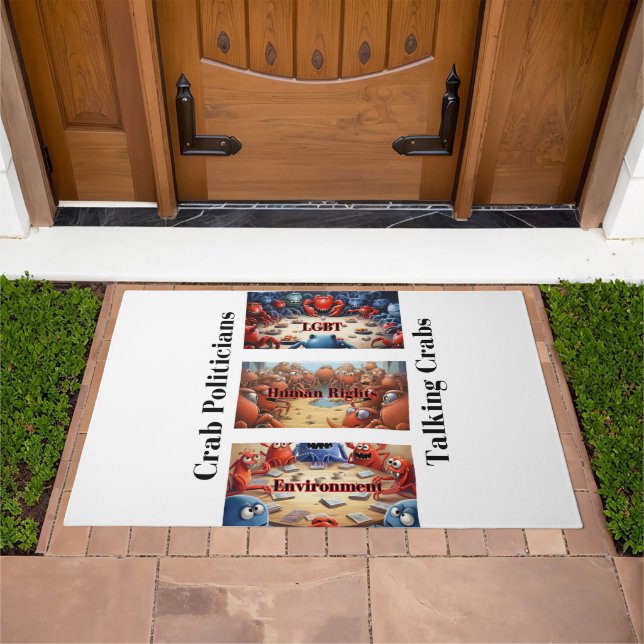 Crab Politicians talking crabs Doormat (Outdoor)