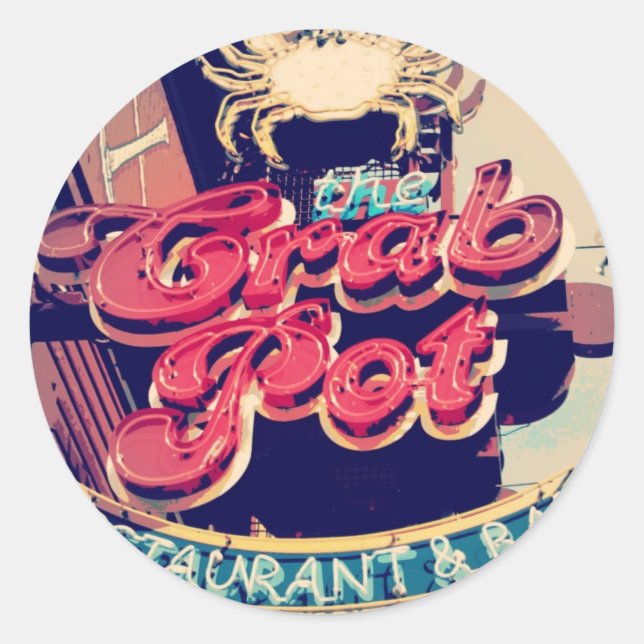 Crab Pot Restaurant Classic Round Sticker (Front)