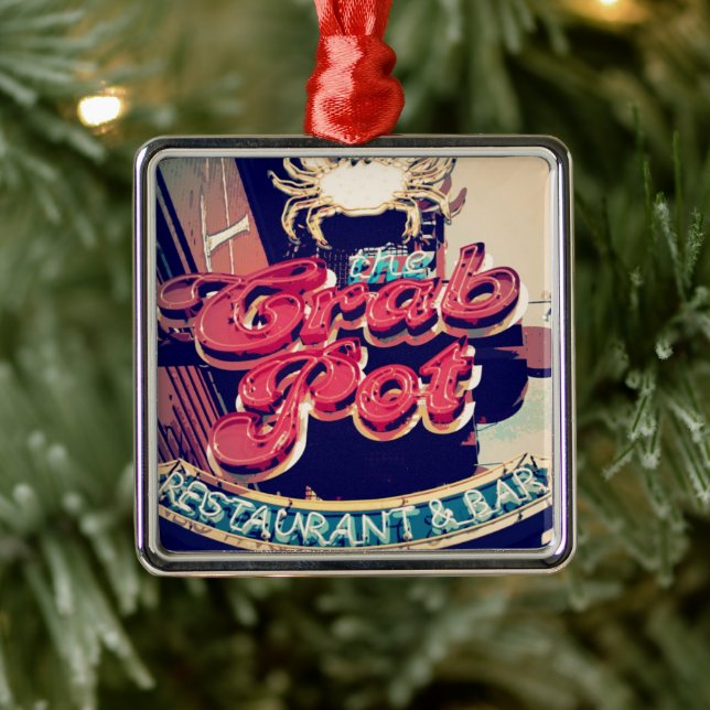 Crab Pot Restaurant Metal Ornament (Tree)