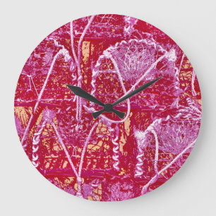 CRAB POTS ABSTRACT LARGE CLOCK