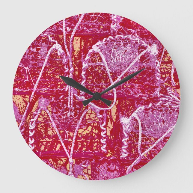 CRAB POTS ABSTRACT LARGE CLOCK (Front)