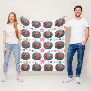 Crab Princess Pattern Fleece Blanket