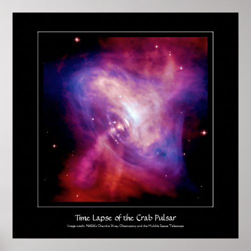 Crab Pulsar Time Lapse - Neutron Star Poster Crab Pulsar Time Lapse - Neutron Star Poster