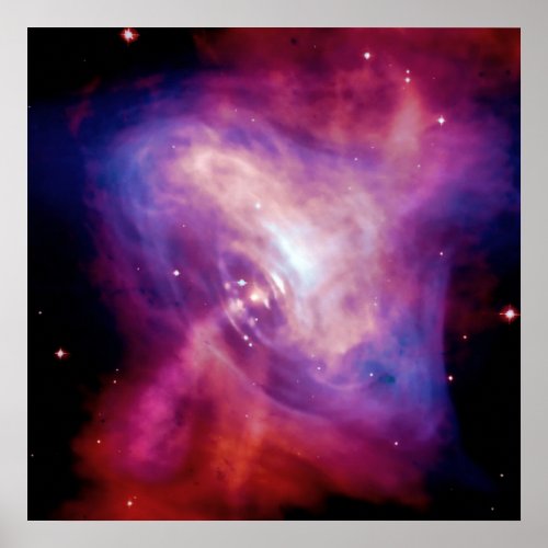 Crab Pulsar Time Lapse - Neutron Star space image Poster