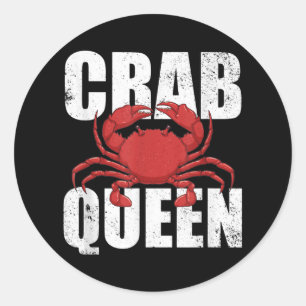 Crab Queen Seafood Crab Meat Lover Crab Fishing Classic Round Sticker