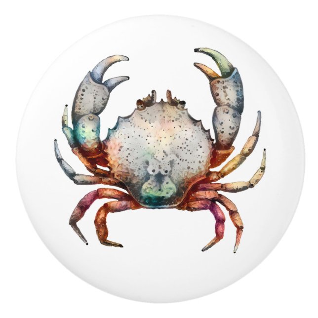 Crab Rainbow Ceramic Knob (Front)