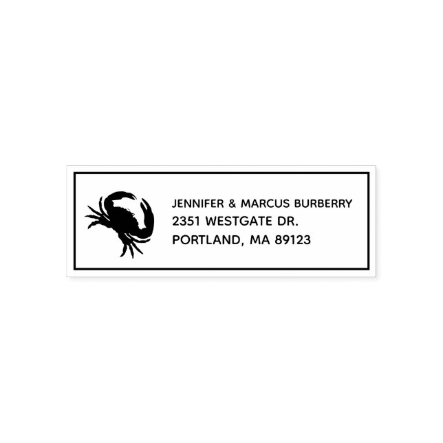 Crab Return Address Self Inking Stamp (Design)