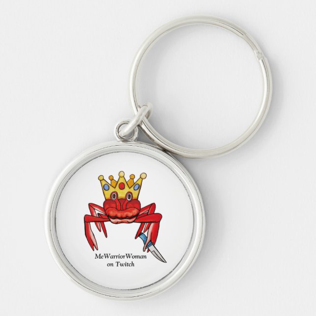 Crab Royalty with knife, MeWarriorWoman on Twitch  Keychain (Front)