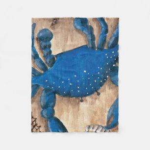 Crab, Scallop and Starfish Fleece Blanket