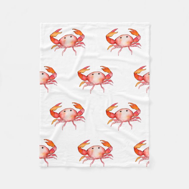 Crab sea creature cute fleece blanket (Front)