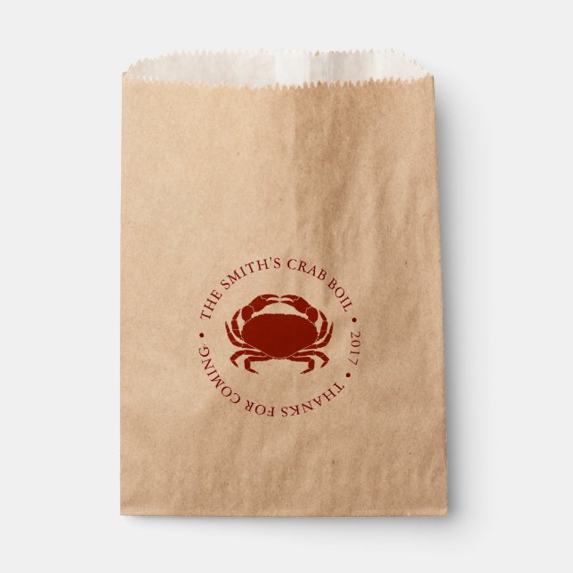 Crab | Seafood Boil Customizable Favor Bag (Front)