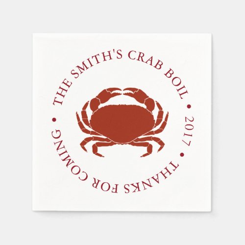 Crab  Seafood Boil Customized Paper Napkins