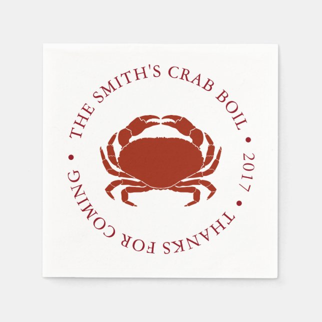 Crab | Seafood Boil Customized Paper Napkins (Front)