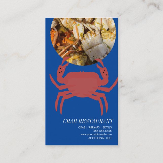 Crab Seafood Broil Restaurant Business Card (Front)