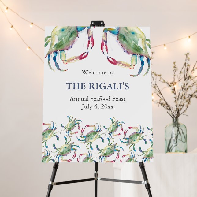 Crab Seafood Feast Party Sign (In Situ (Stand))