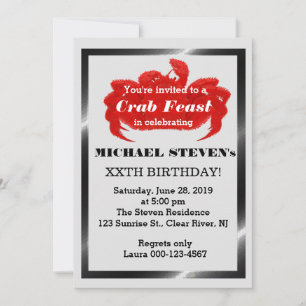 Crab Seafood Party Birthday Party Invite