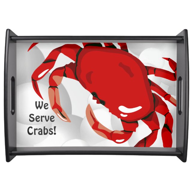 Crab Seafood Serve Crabs Funny Lg Serving Tray (Front)