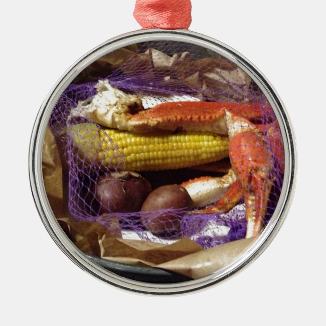 Crab Shack Feast Metal Ornament (Front)