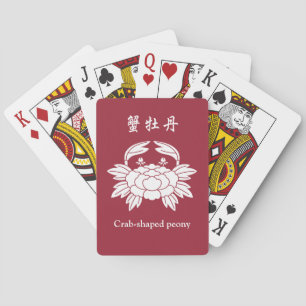 Crab-shaped peony poker cards