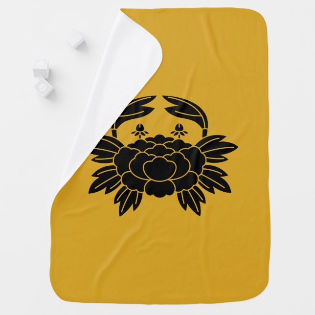Crab-shaped peony stroller blanket (In Situ)