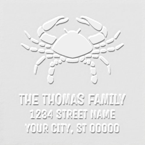 Crab Silhouette 2 Name Address Name Address Embosser