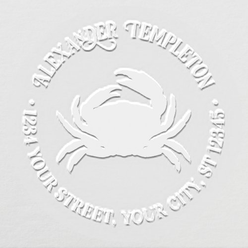Crab Silhouette #3 Name Return Address Embosser