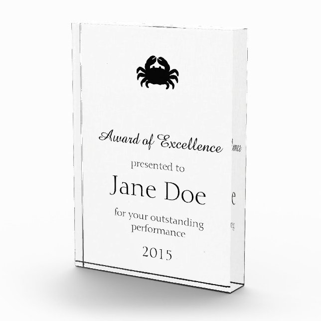 Crab Silhouette - Black Award (Right)