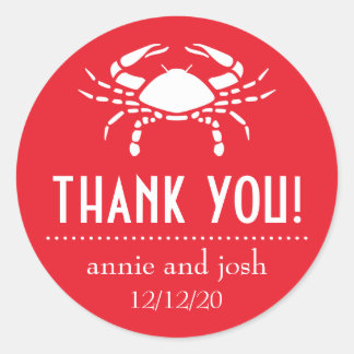 Crab Thank You Labels (Red)